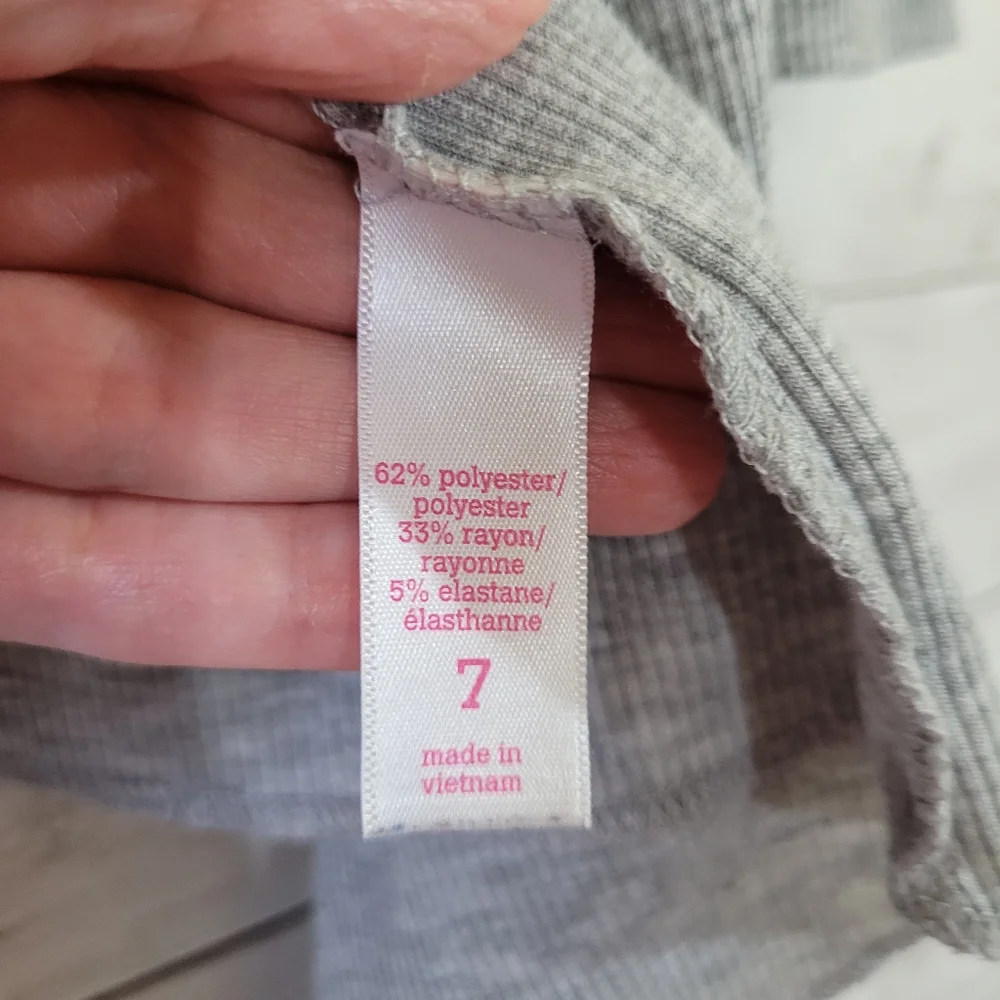 Justice Gray Waterfall Cardigan‎ Roll Tab Sleeve Very Lightweight Size 7